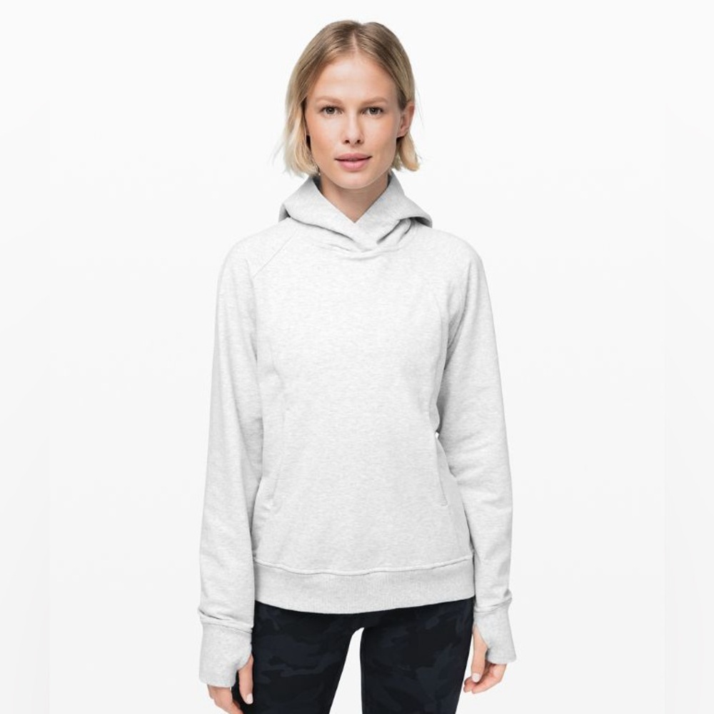 Light Grey Lululemon Scuba Pullover Hoodie- 4